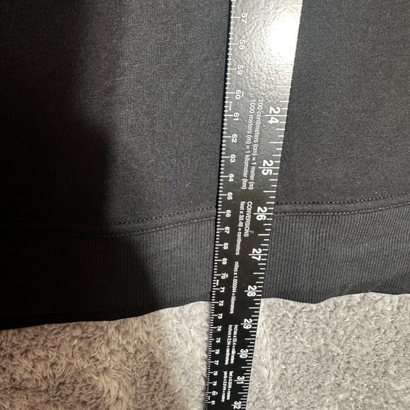 French Terry Sweatshirt Small Black Soot Long Sleeve Pullover Cotton Modal Blend - Picture 3 of 7